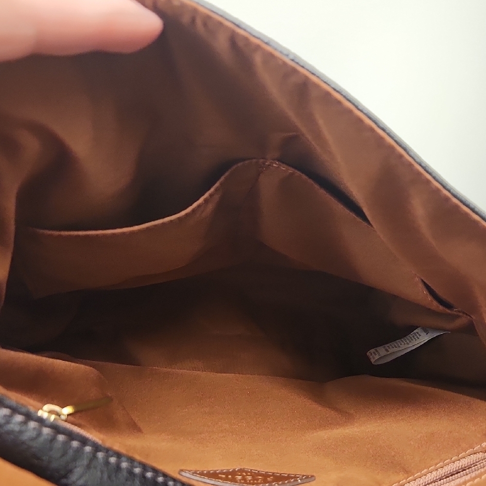 Fossil Claire Black Leather Backpack With Brown Trim - Picture 7 of 9